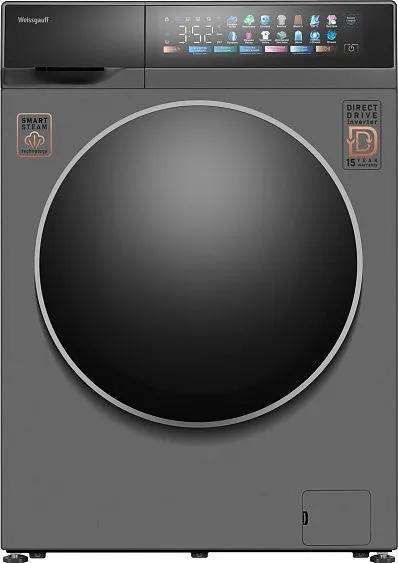 Стиральная машина WEISSGAUFF WM 995 Direct Drive Touch Inverter Steam Grey