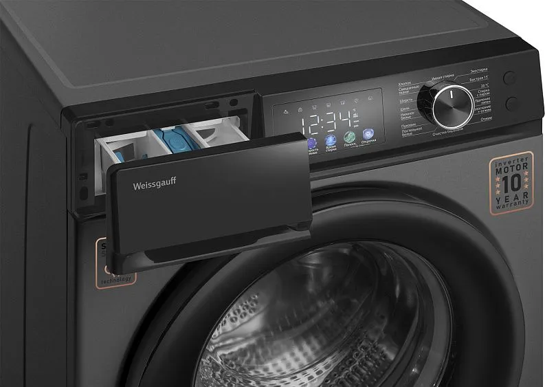 Стиральная машина WEISSGAUFF WM 45126 Inverter Steam Color Touch Grey