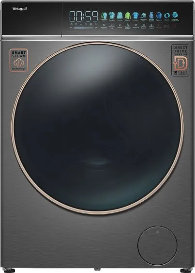 Стиральная машина WEISSGAUFF WM 58411 Direct Drive Inverter Premium Steam Grey