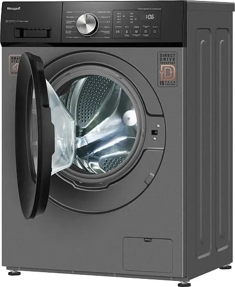 Стиральная машина WEISSGAUFF WM 45127 Direct Drive Inverter Steam Deep Grey