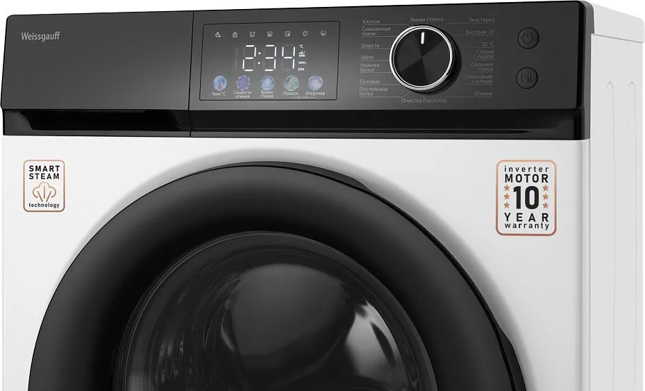 Стиральная машина WEISSGAUFF WM 45127 Inverter Steam Color Touch