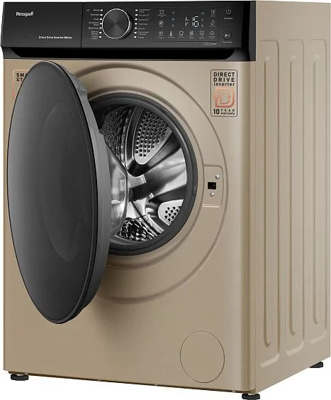 Стиральная машина WEISSGAUFF WM 59411 Direct Drive Inverter Steam Champagne