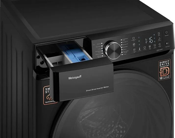 Стиральная машина WEISSGAUFF WM 59411 Direct Drive Inverter Steam Matt Black
