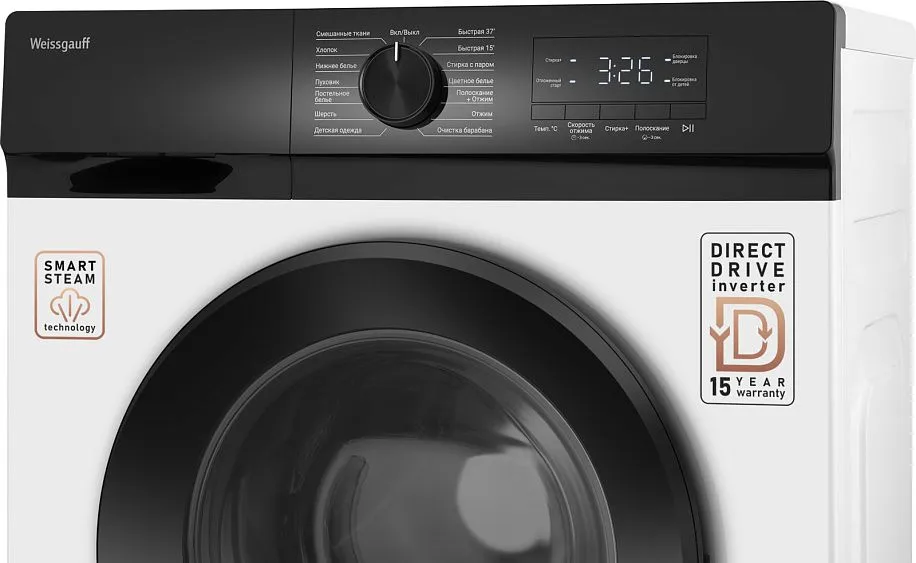 Стиральная машина WEISSGAUFF WM 61212 Direct Drive Inverter Steam