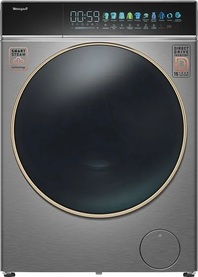 Стиральная машина WEISSGAUFF WM 58411 Direct Drive Inverter Premium Steam Steel