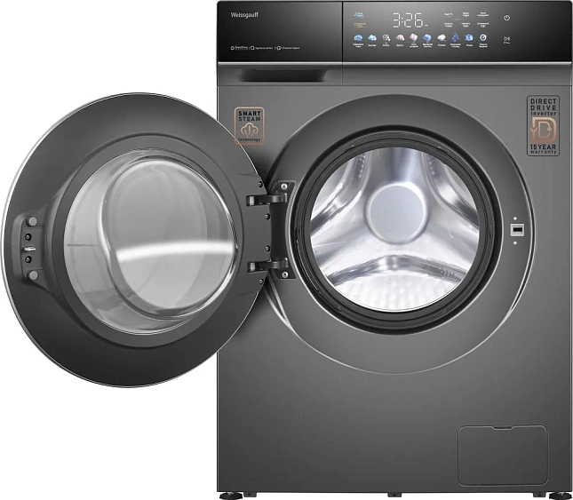 Стиральная машина WEISSGAUFF WM 62210 Direct Drive Touch Inverter Steam Grey