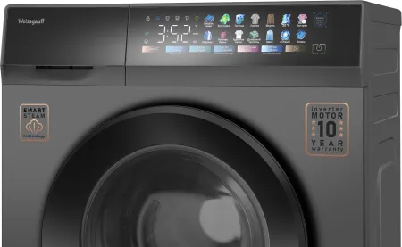 Стиральная машина WEISSGAUFF WM 39107 Full Touch Inverter Steam Grey