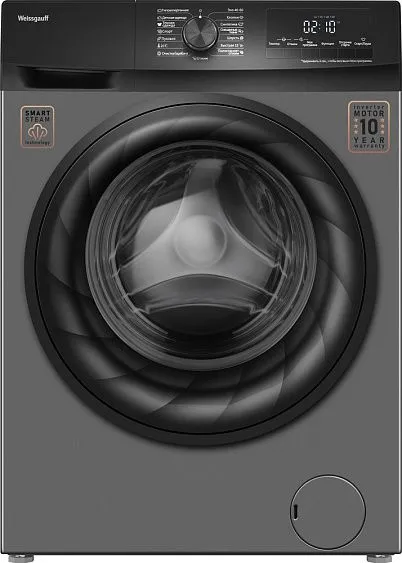 Стиральная машина WEISSGAUFF WM 4947 DC Inverter Steam Grey