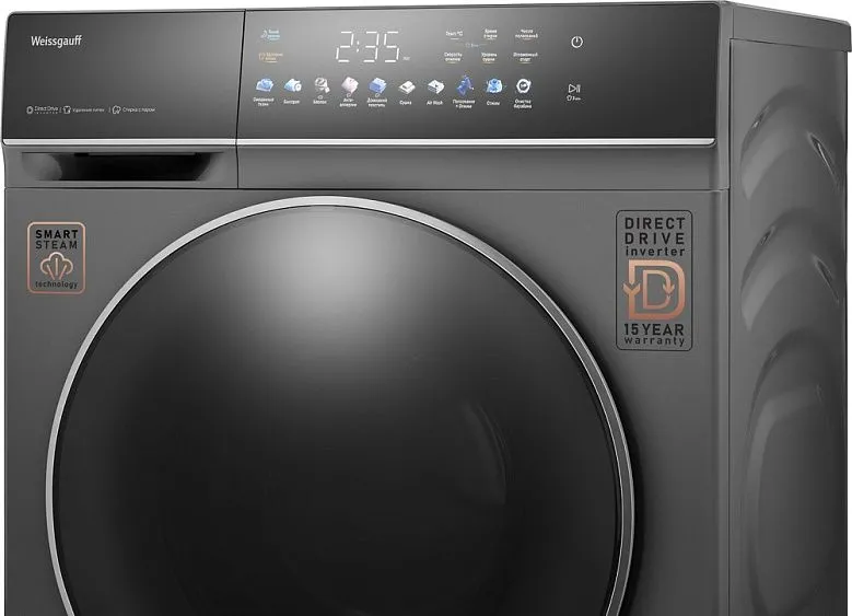 Стиральная машина WEISSGAUFF WMD 62210 Direct Drive Touch Inverter Steam Grey