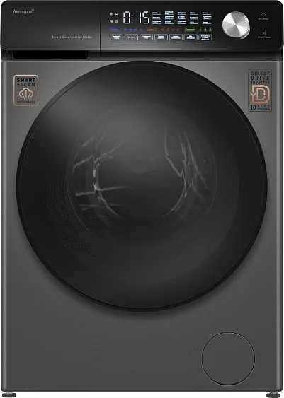 Стиральная машина WEISSGAUFF WM 45126 Steam Direct Drive Deep Grey