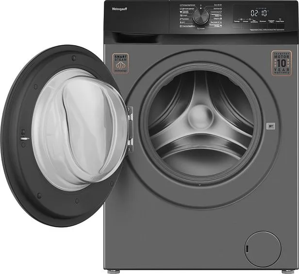 Стиральная машина WEISSGAUFF WM 4947 DC Inverter Steam Grey