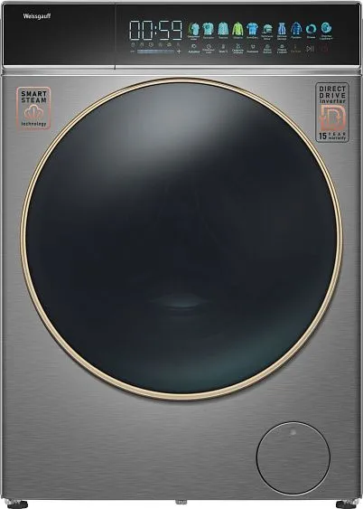 Стиральная машина WEISSGAUFF WM 58411 Direct Drive Inverter Premium Steam Steel