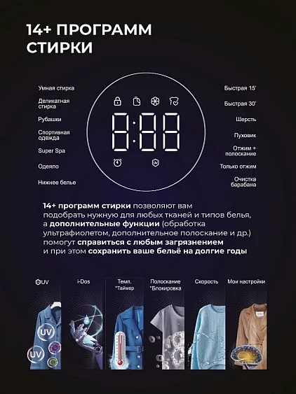 Стиральная машина LEX LWM12012BLIDD Lux