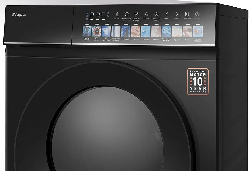 Стиральная машина WEISSGAUFF WMD 59211 Touch Inverter Matt Black