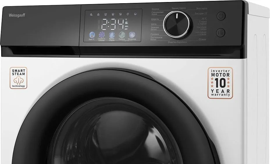 Стиральная машина WEISSGAUFF WM 45127 Inverter Steam Color Touch