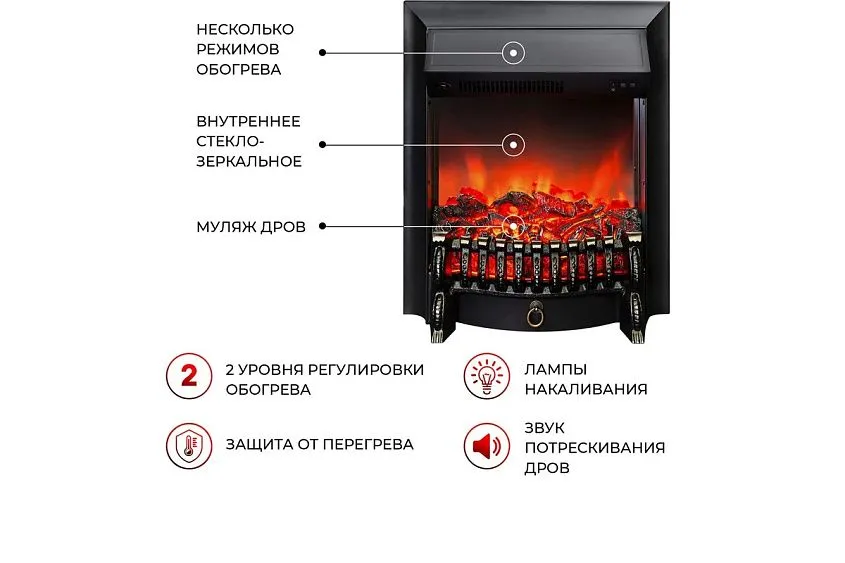 Камин REALFLAME DUBLIN LUX STD/EUG AO MAJESTIC BL