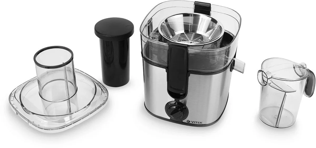 Соковыжималка VITEK VT-1600 (MC) стальной/черный