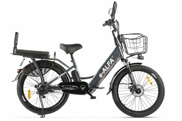 Велогибрид GREEN CITY e-ALFA New темно-серый