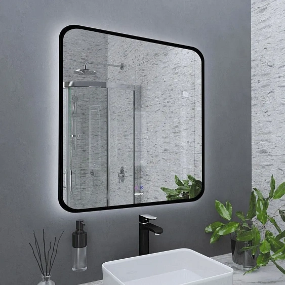 Зеркало GROSSMAN ELEGANS-норма BLACK 800х800х45 мм 1780802