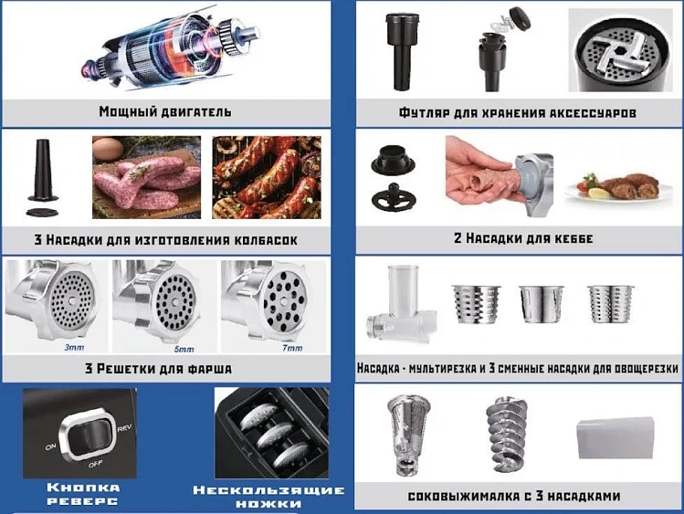 Мясорубка RENOVA MG260-R1BP