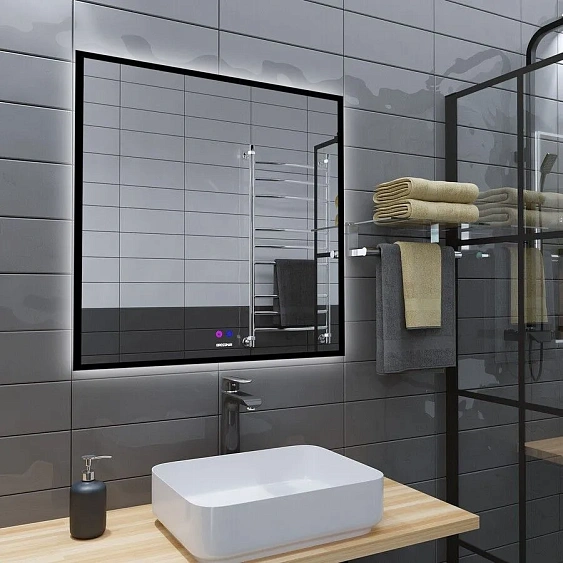 Зеркало GROSSMAN PRAGMA-норма BLACK 800х800х45 мм 1880802