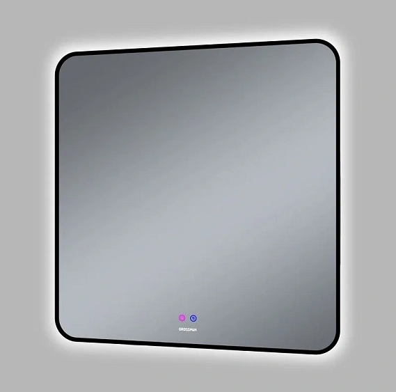Зеркало GROSSMAN ELEGANS-норма BLACK 800х800х45 мм 1780802