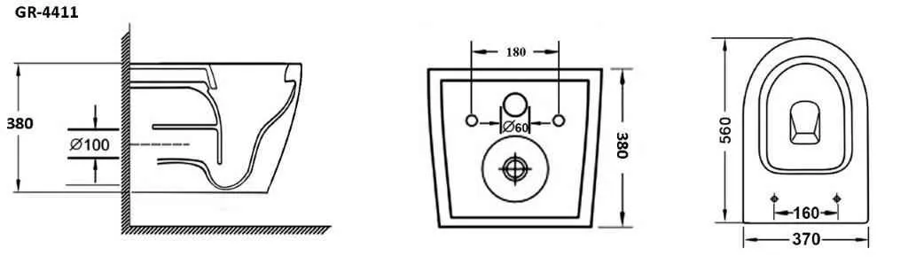 Комплект GROSSMAN инсталляция 900.K31.01.000 + клавиша смыва 700.K31.02.000.000 белый + унитаз GR-4411SQ