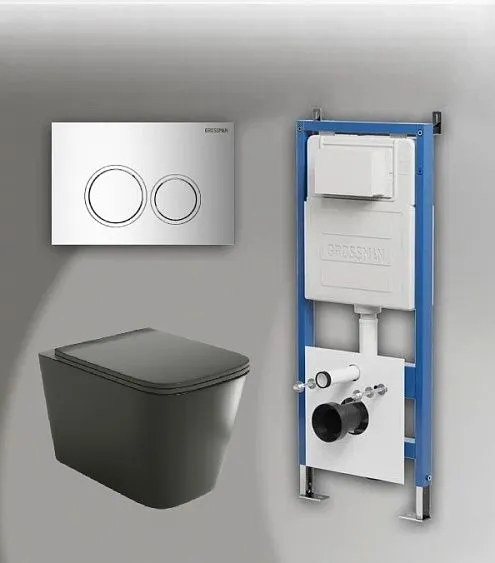 Комплект GROSSMAN инсталляция 900.K31.01.000 + клавиша смыва 700.K31.01.100.100 хром глянцевый + унитаз GR-4441BMS