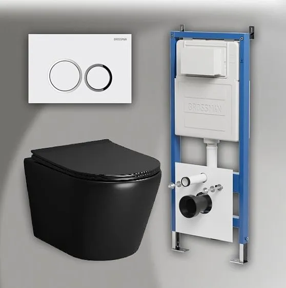 Комплект GROSSMAN инсталляция 900.K31.01.000 + клавиша смыва 700.K31.01.000.000 белый + унитаз GR-4478BMS