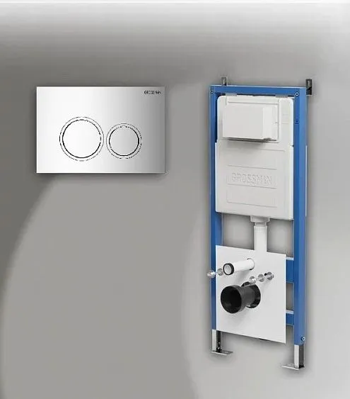 Комплект GROSSMAN инсталляция 900.K31.01.000 + клавиша смыва 700.K31.01.100.100 хром глянцевый