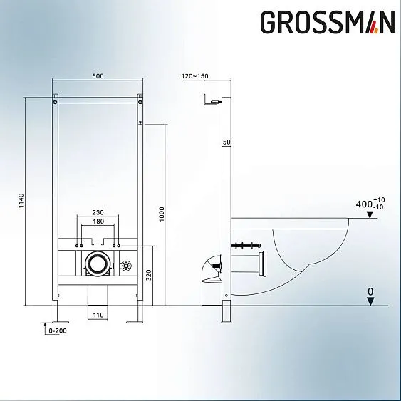 Комплект GROSSMAN инсталляция 901.K31.01.000 + унитаз GR-5501