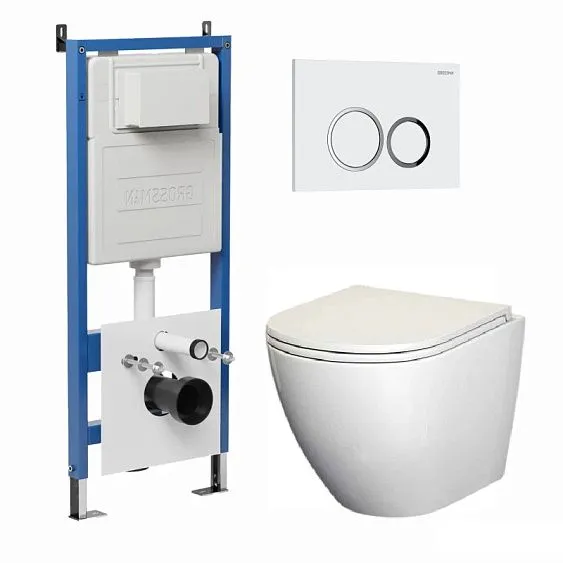 Комплект GROSSMAN инсталляция 900.K31.01.000 + клавиша смыва 700.K31.01.000.000 белый + унитаз GR-4455SQ