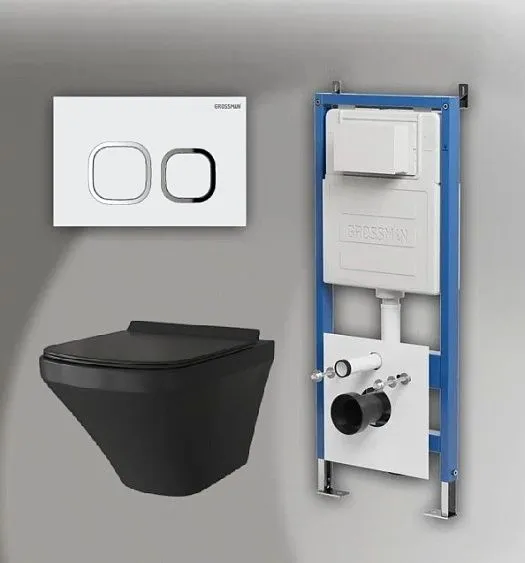 Комплект GROSSMAN инсталляция 900.K31.01.000 + клавиша смыва 700.K31.02.000.000 белый + унитаз GR-4440BMS