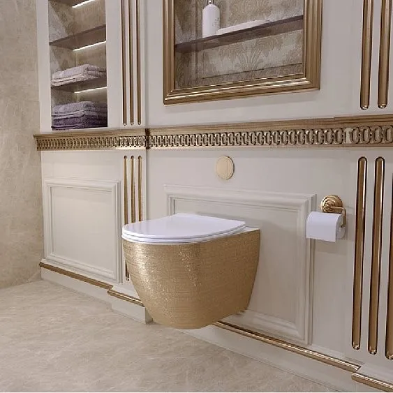 Комплект GROSSMAN инсталляция 900.K31.01.000 + клавиша смыва 700.K31.01.300.300 золото глянцевый + унитаз GR-4455GWS