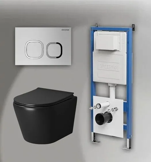 Комплект GROSSMAN инсталляция 900.K31.01.000 + клавиша смыва 700.K31.02.110.110 хром матовый + унитаз GR-4478BMS