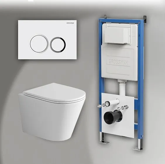 Комплект GROSSMAN инсталляция 900.K31.01.000 + клавиша смыва 700.K31.01.000.000 белый + унитаз GR-4478SQ