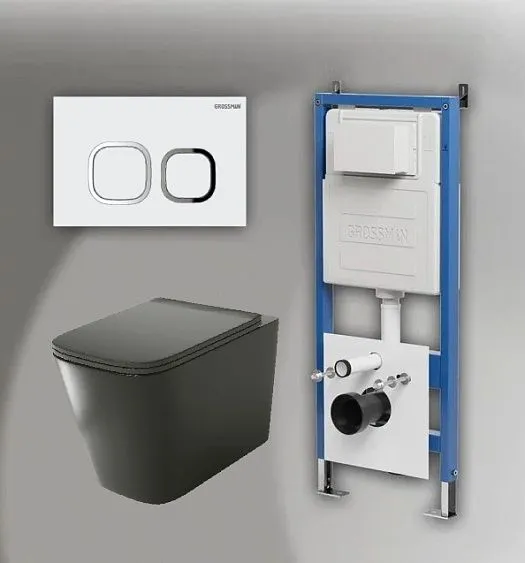 Комплект GROSSMAN инсталляция 900.K31.01.000 + клавиша смыва 700.K31.02.000.000 белый + унитаз GR-4441BMS