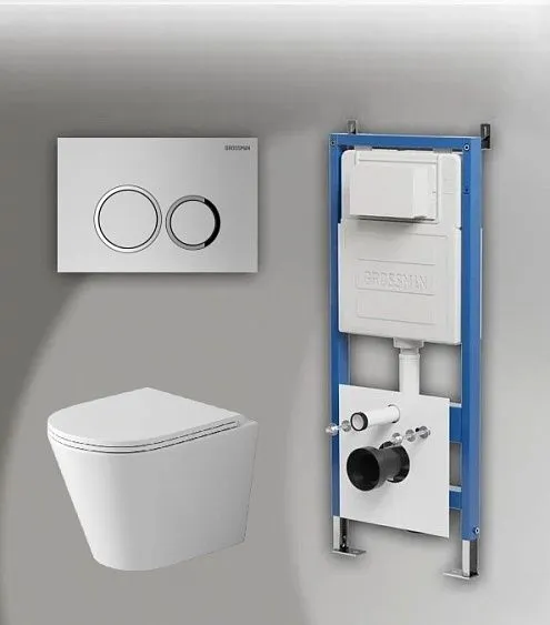 Комплект GROSSMAN инсталляция 900.K31.01.000 + клавиша смыва 700.K31.01.110.110 хром матовый + унитаз GR-4478SQ