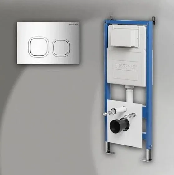 Комплект GROSSMAN инсталляция 900.K31.01.000 + клавиша смыва 700.K31.02.100.100 хром глянцевый