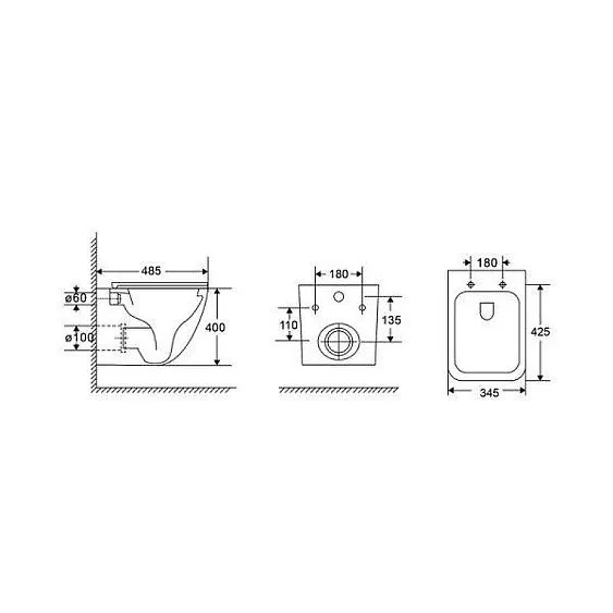 Комплект GROSSMAN инсталляция 900.K31.01.000 + клавиша смыва 700.K31.01.110.110 хром матовый + унитаз GR-4497SQC