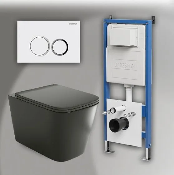 Комплект GROSSMAN инсталляция 900.K31.01.000 + клавиша смыва 700.K31.01.000.000 белый + унитаз GR-4441BMS