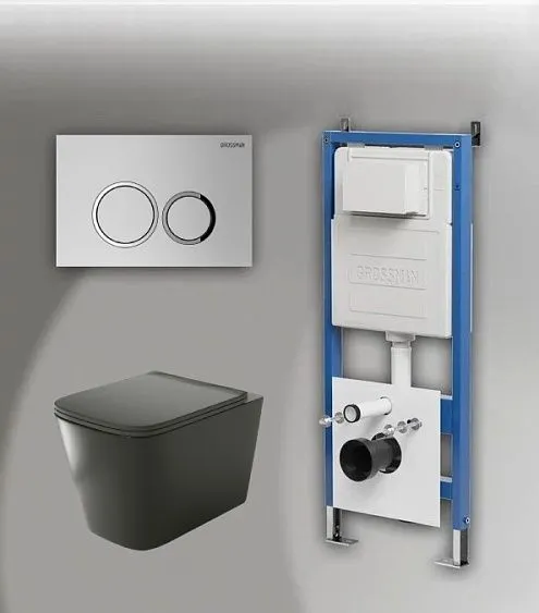 Комплект GROSSMAN инсталляция 900.K31.01.000 + клавиша смыва 700.K31.01.110.110 хром матовый + унитаз GR-4441BMS