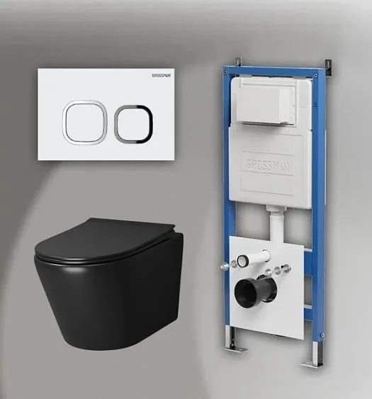 Комплект GROSSMAN инсталляция 900.K31.01.000 + клавиша смыва 700.K31.02.000.000 белый + унитаз GR-4478BMS