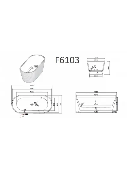 Ванна FRANK F6103 Black/Black