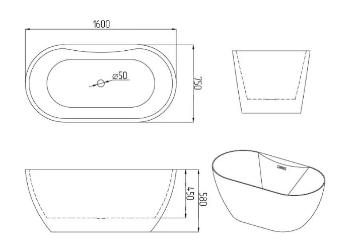 Ванна GROSSMAN GR-12501-1