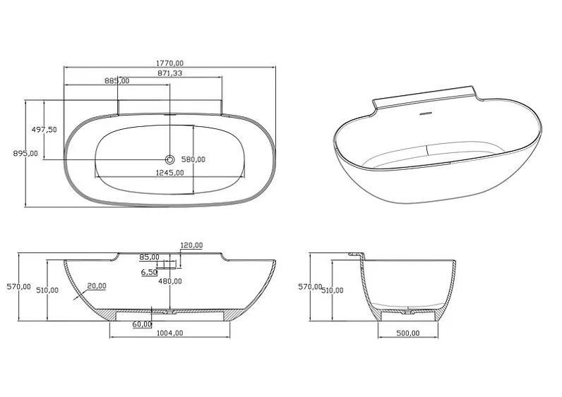 Ванна TIMO LUMI1770