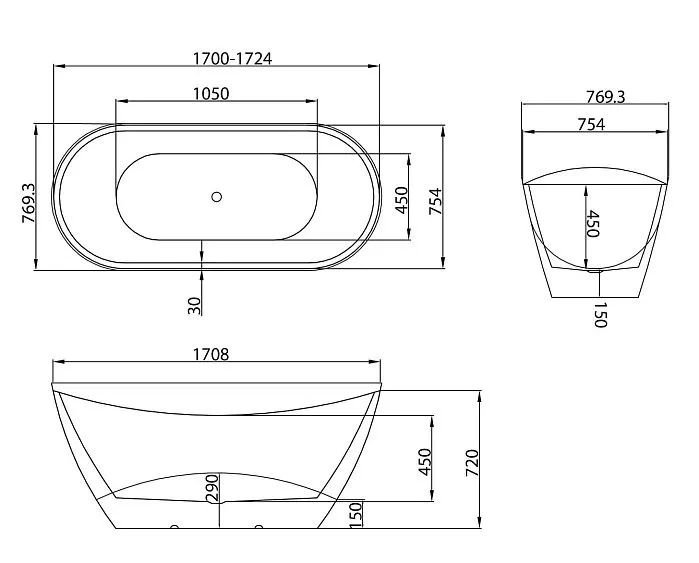 Ванна GROSSMAN GR-2104