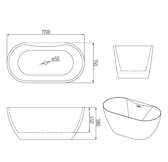 Ванна GROSSMAN GR-12502-1
