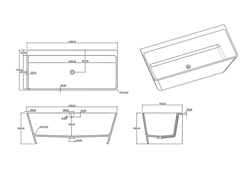 Ванна TIMO ERIKA1700