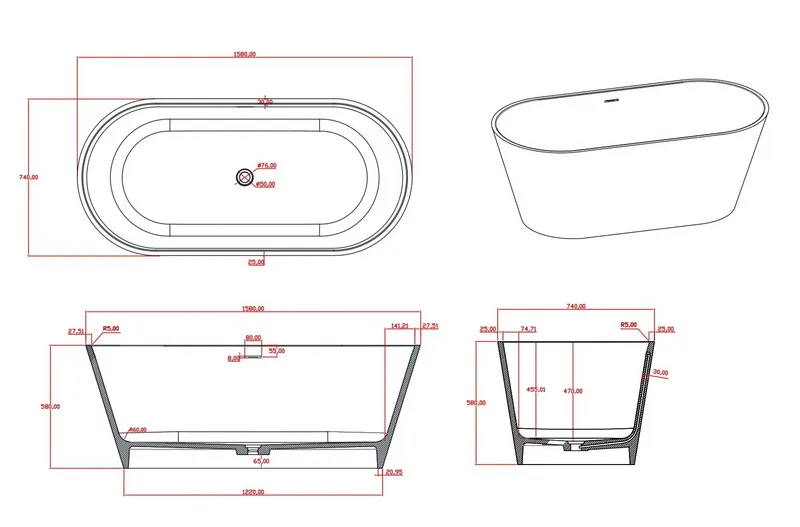 Ванна TIMO ELISSA1580